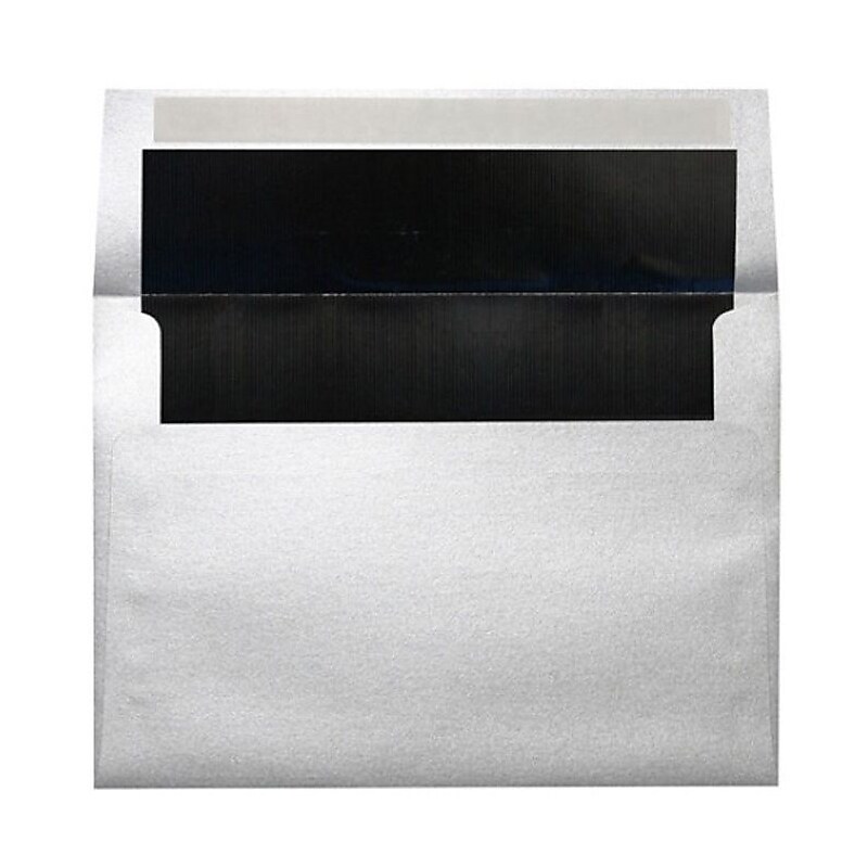 LUX A7 Foil Lined Invitation Envelopes (5 1/4 x 7 1/4) 50/Box, Silver w/Black LUX Lining (FLSL4880-02-50) image 1