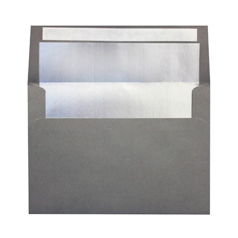 LUX A7 Foil Lined Invitation Envelopes (5 1/4 x 7 1/4) 50/Box, Smoke w/Silver LUX Lining (FLSM4880-03-50) image 1