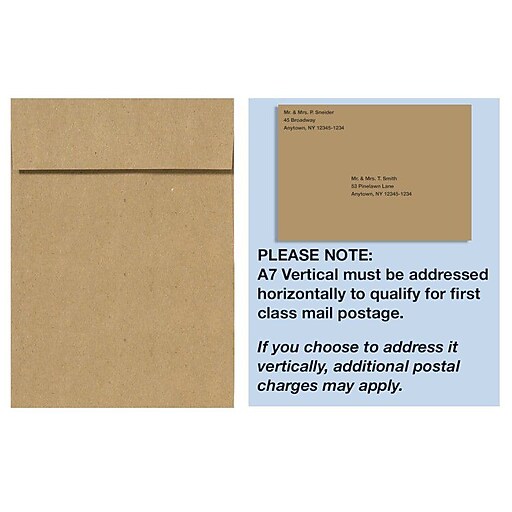 LUX A7 Vertical Invitation Envelopes (7 1/4 x 5 1/4) 50/Box, Grocery