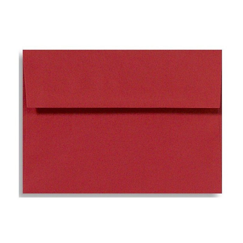 LUX 5 1/2" x 8 1/8" 60lbs. Square Flap Envelopes W/Glue, Holiday Red, 50/pack image 1