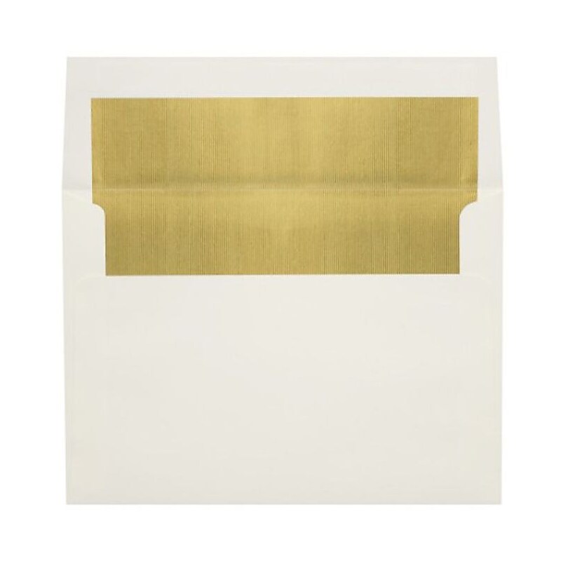 LUX A8 Foil Lined Invitation Envelopes (5 1/2 x 8 1/8) 50/Box, Natural w/Gold LUX Lining (FLNT4885-04-50) image 1