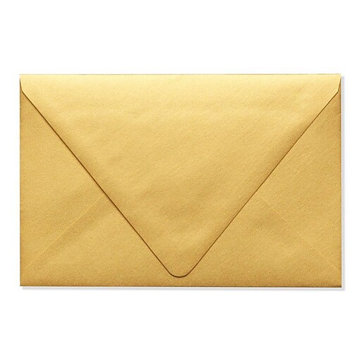 LUX® 80lbs. 5 3/4" x 8 3/4" A9 Invitation Envelopes W/Glue, Gold