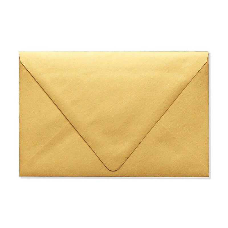 LUX Moistenable Glue A9 Invitation Envelope, 5 3/4" x 8 3/4", Gold Metallic, 50/Pack (1895-07-50) image 1