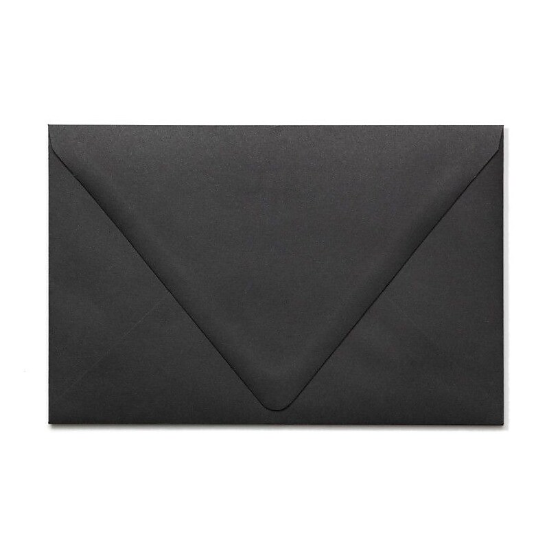LUX 5 3/4" x 8 3/4" 80lbs. Contour A7 Invitation Envelopes W/Glue, Midnight Black, 50/Pack image 1