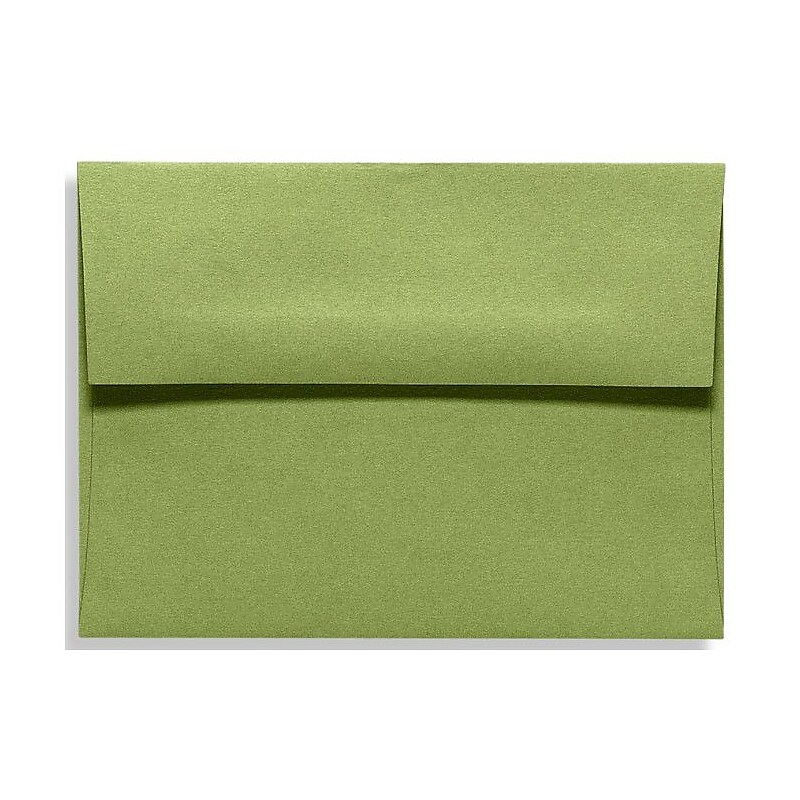LUX 5 3/4" x 8 3/4" 70lbs. A9 Invitation Envelopes W/Glue, Avocado Green, 50/Pack image 1