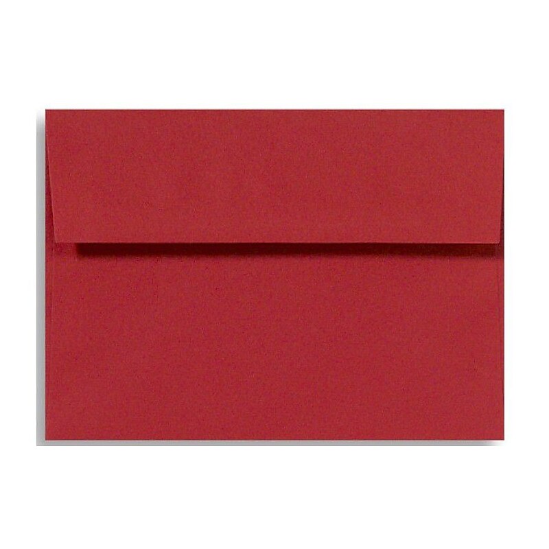 LUX 5 3/4" x 8 3/4" 60lbs. Square Flap Envelopes W/Glue, Holiday Red, 50/Pack image 1