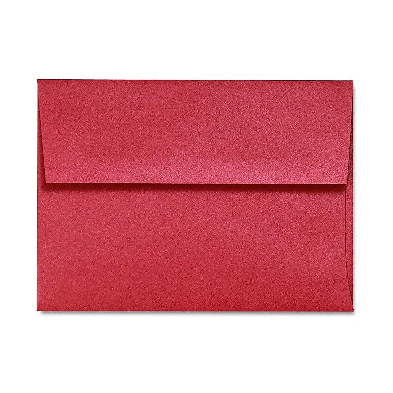 LUX 80lbs. 5 3/4" x 8 3/4" A9 Invitation Envelopes W/Glue, Jupiter Metallic Red Red, 250/BX image 1