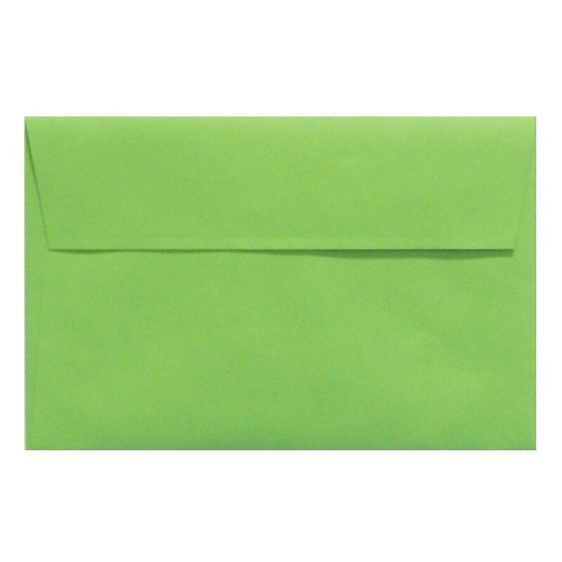 LUX 80lbs. 5 3/4" x 8 3/4" A9 Invitation Envelopes W/Peel & Press, Limelight Green, 250/BX image 1
