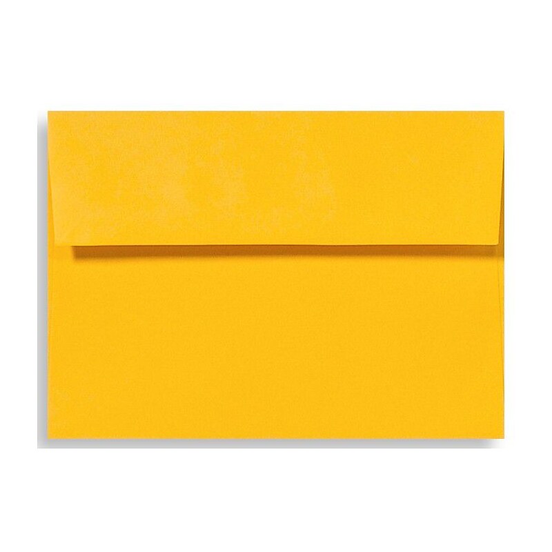 LUX 70lbs. 5 3/4" x 8 3/4" A9 Invitation Envelopes W/Glue, Sunflower Yellow, 500/BX image 1