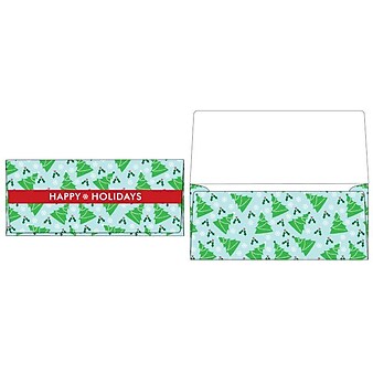 LUX Currency Envelopes (2 7/8 x 6 1/2) 50/Box, Christmas Trees (CUR-97-50)