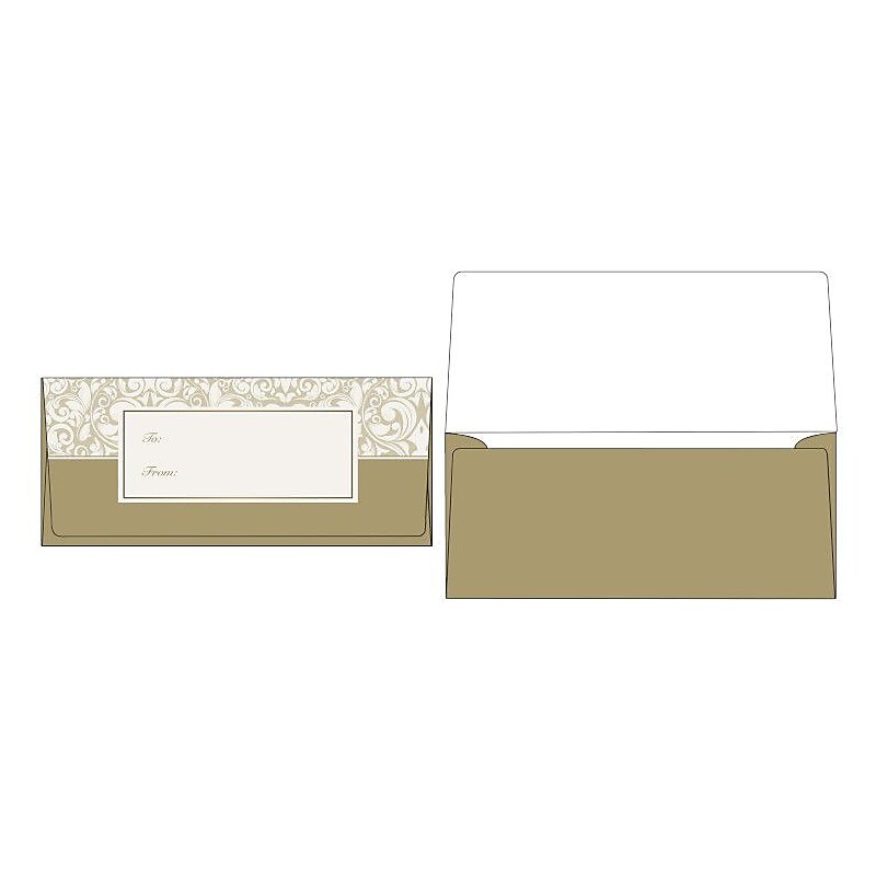 LUX Currency Envelopes (2 7/8 x 6 1/2) 50/Box, Gold Damask (CUR-98-50) image 1