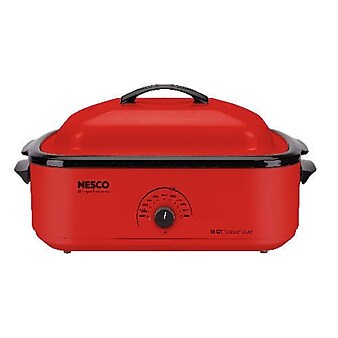 Nesco® 18 Quart Porcelain Cookwell Roaster Oven, Red
