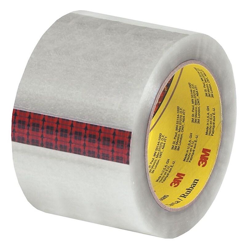 3M 313 Carton Sealing Packing Tape, 3" x 55 yds., Clear, 6/Carton (T9053136PK) image 1