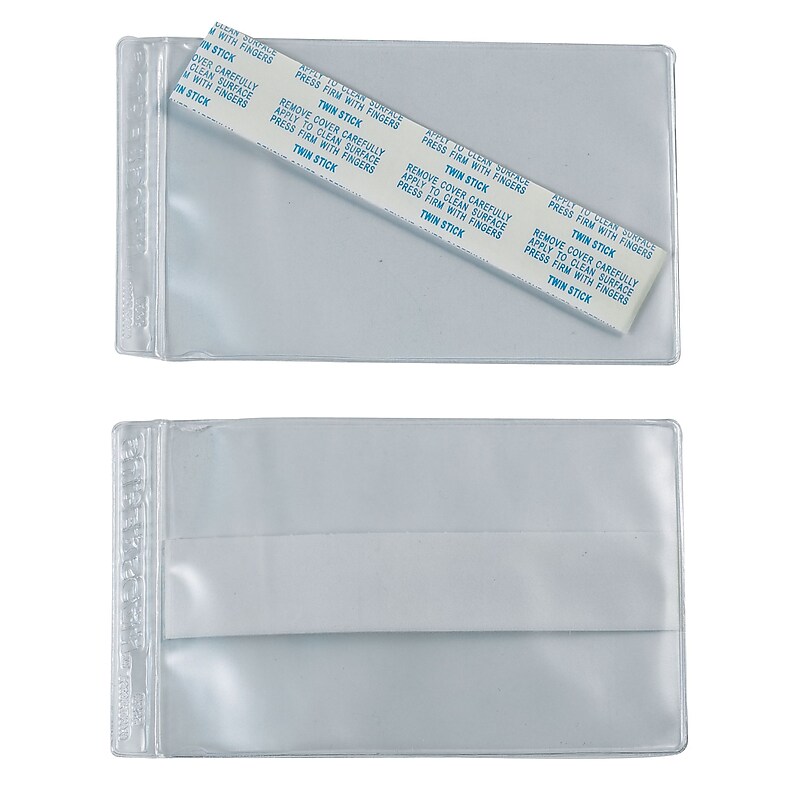 Partners Brand Superscan 2" x 3 1/2" Short Side Open Press-On Vinyl Envelope, 50/Carton image 1