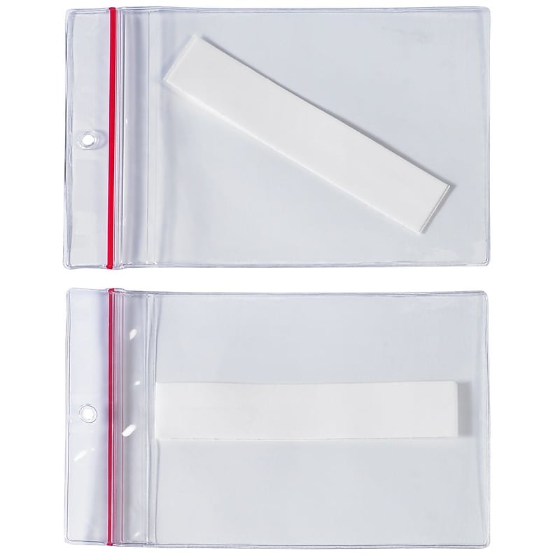Partners Brand Superscan 3" x 5" Press-On Reclosable Vinyl Envelope, 25/Carton image 1