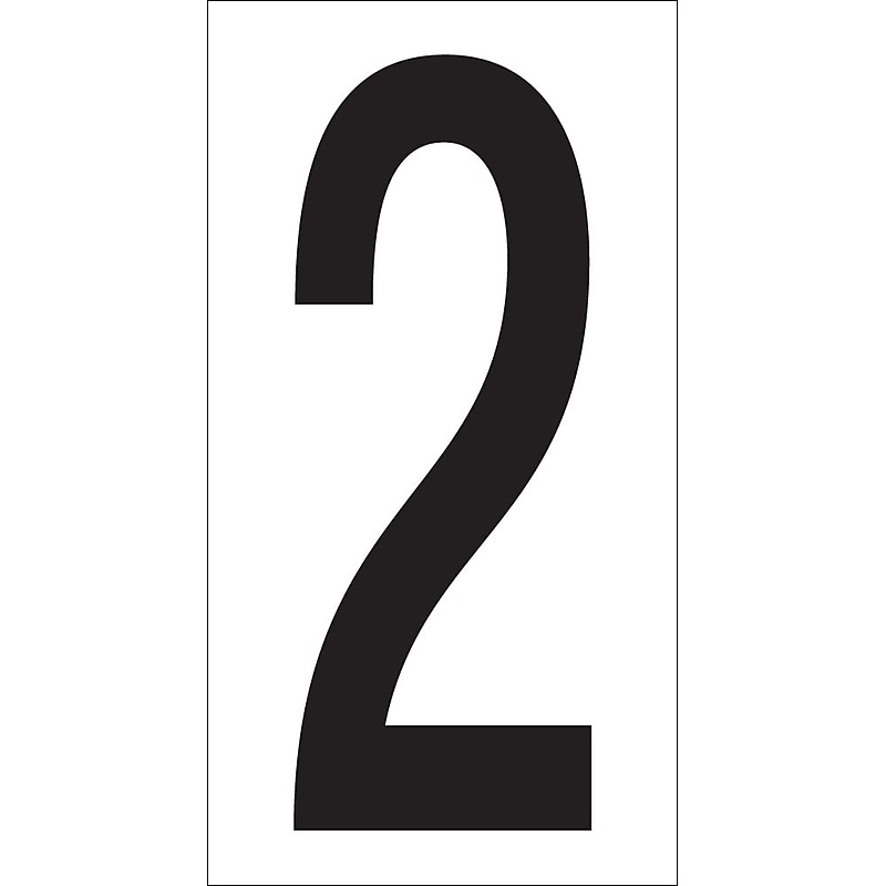 Tape Logic 3 1/2" Vinyl Warehouse Number Label,  2, 50/Carton image 1