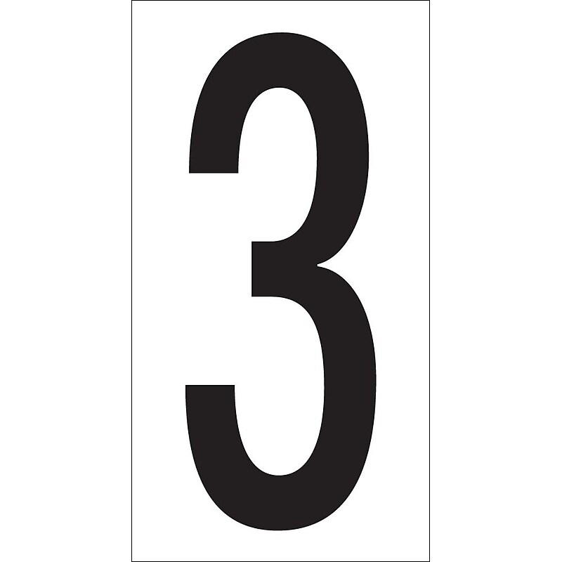 Tape Logic 3 1/2" Vinyl Warehouse Number Label,  3, 50/Carton image 1