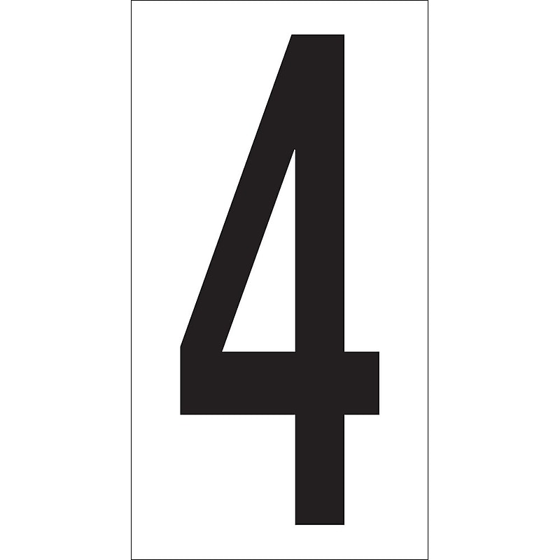 Tape Logic 3 1/2" Vinyl Warehouse Number Label,  4, 50/Carton image 1
