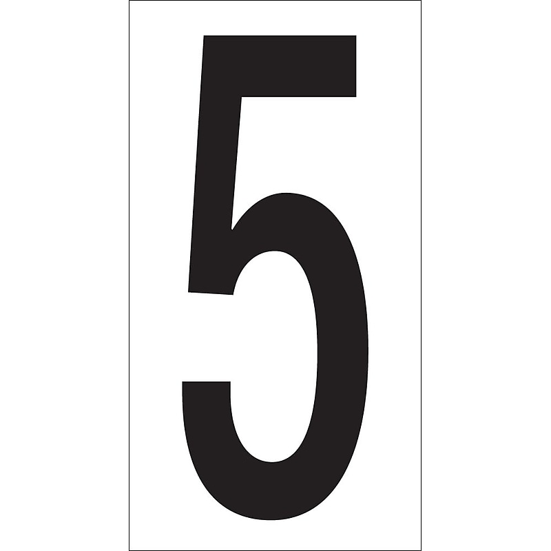 Tape Logic 3 1/2" Vinyl Warehouse Number Label,  5, 50/Carton image 1