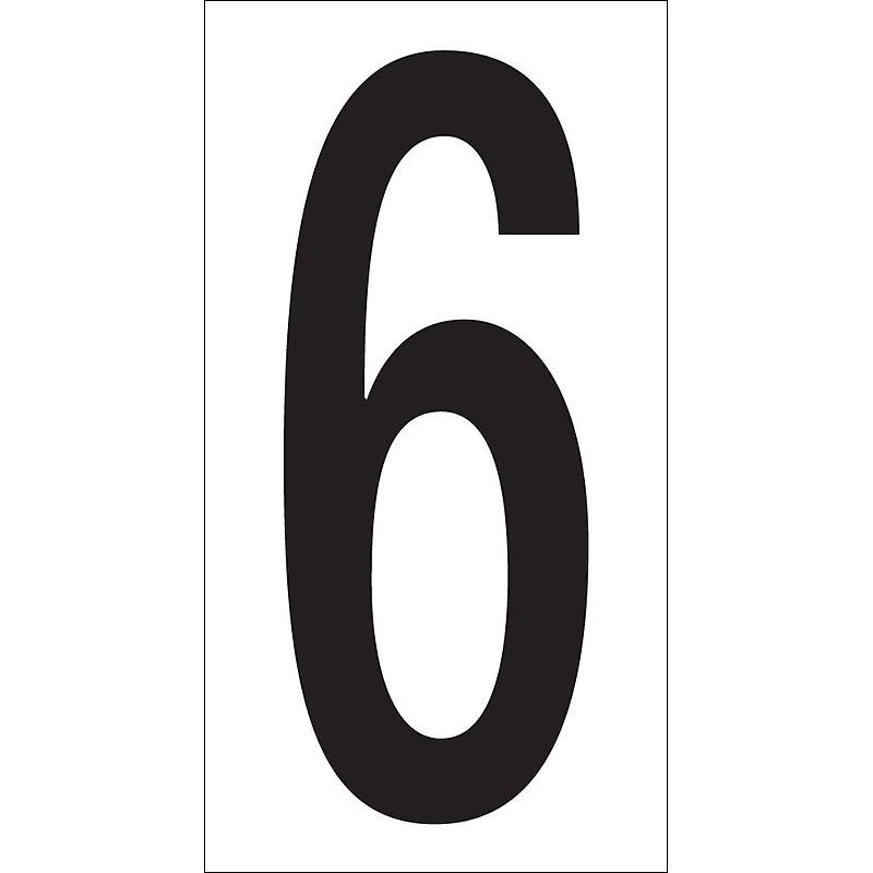 Tape Logic 3 1/2" Vinyl Warehouse Number Label,  6, 50/Carton image 1