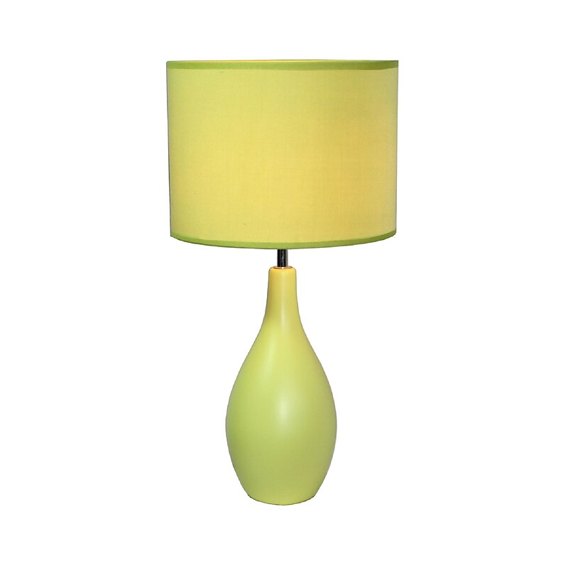 Simple Designs Oval Base Ceramic Table Lamp, Green Finish image 1