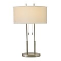 Adesso® Duet Incandescent 27"H Table Lamp, Brushed Steel/Ivory (4015-22)