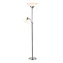 Adesso® Piedmont 71"H Brushed Steel 300W Torchiere Floor Lamp with Reading Light and White Plastic Shades (7202-22)~#|#~m000086524_sc7