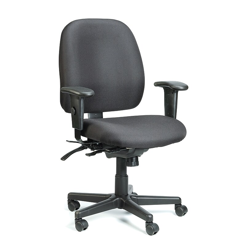 Raynor Eurotech Fabric 4 x 4 Multi-function Task Chair, Black image 1