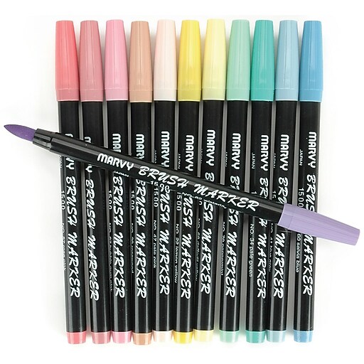 Uchida Brush Point WetErase Marker, Assorted, 12/Pack at Staples