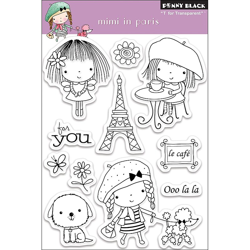 Penny Black Mimi In Paris Stamp, 4" x 6", Clear (PB30071) image 1