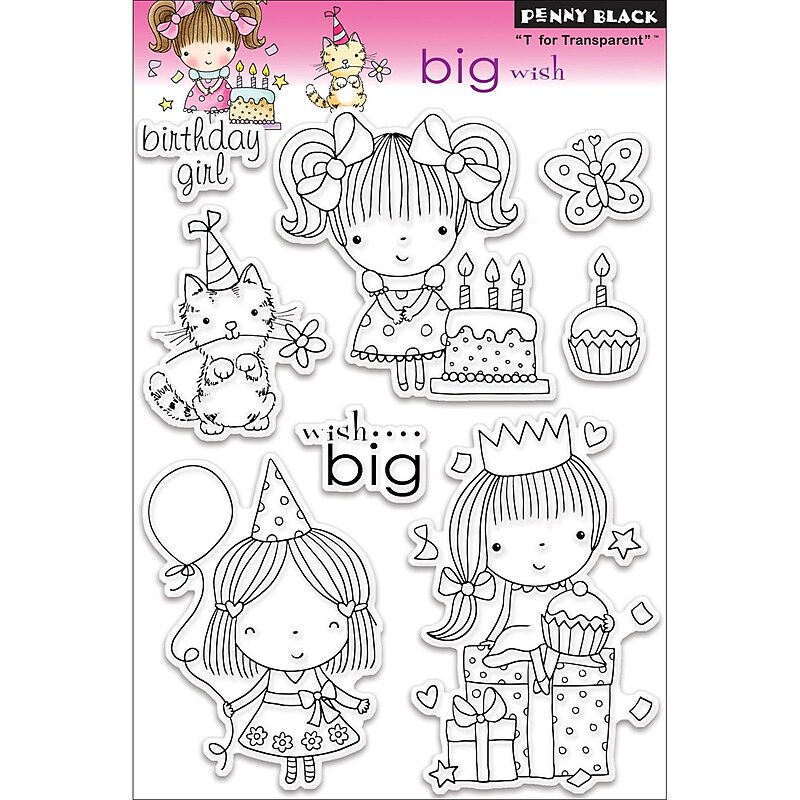 Penny Black® 5" x 7 1/2" Clear Stamp, Big Wish image 1