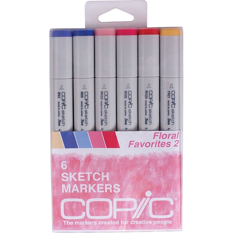 Copic® Marker 6 Piece Floral Favorites 2 Sketch Markers Set image 1