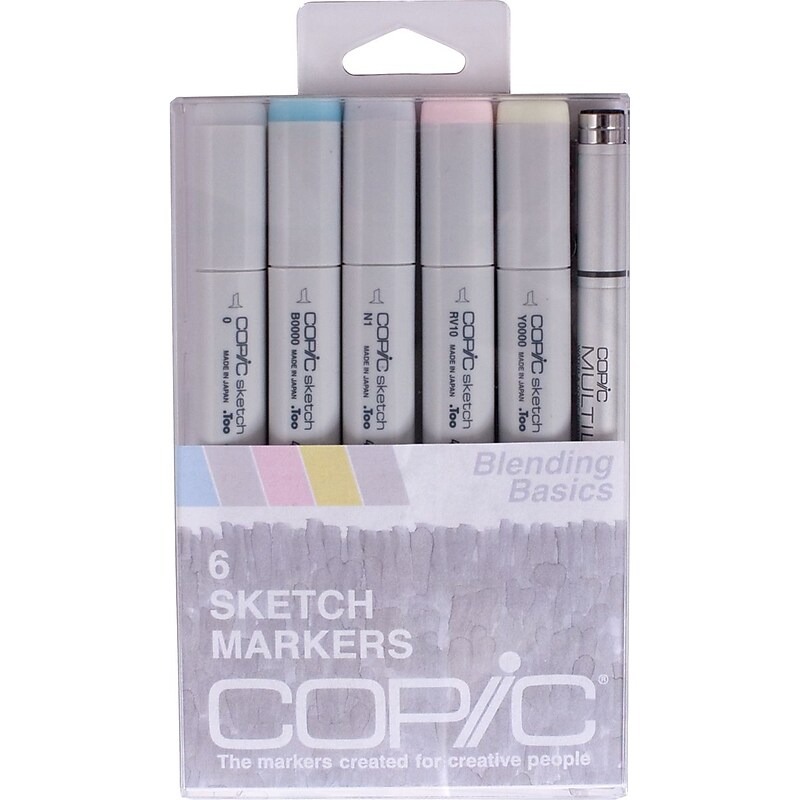 Copic® Marker 6 Piece Multiliner Pen Blending Basics Sketch Markers Set image 1