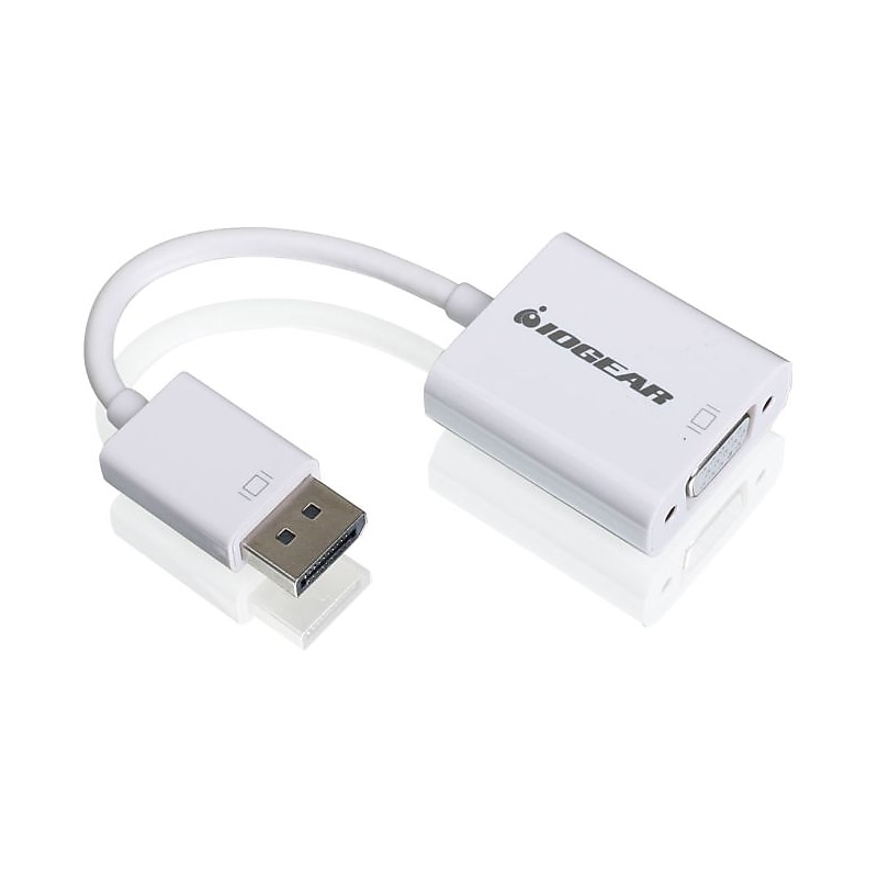 IOGEAR 7.2" DisplayPort to VGA Cable, White (GDPVGAW6) image 1
