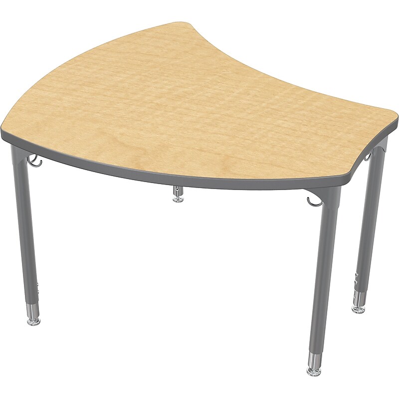 Balt Platinum Legs/Edgeband Small Shapes Desk Without Book Box, Fusion Maple image 1