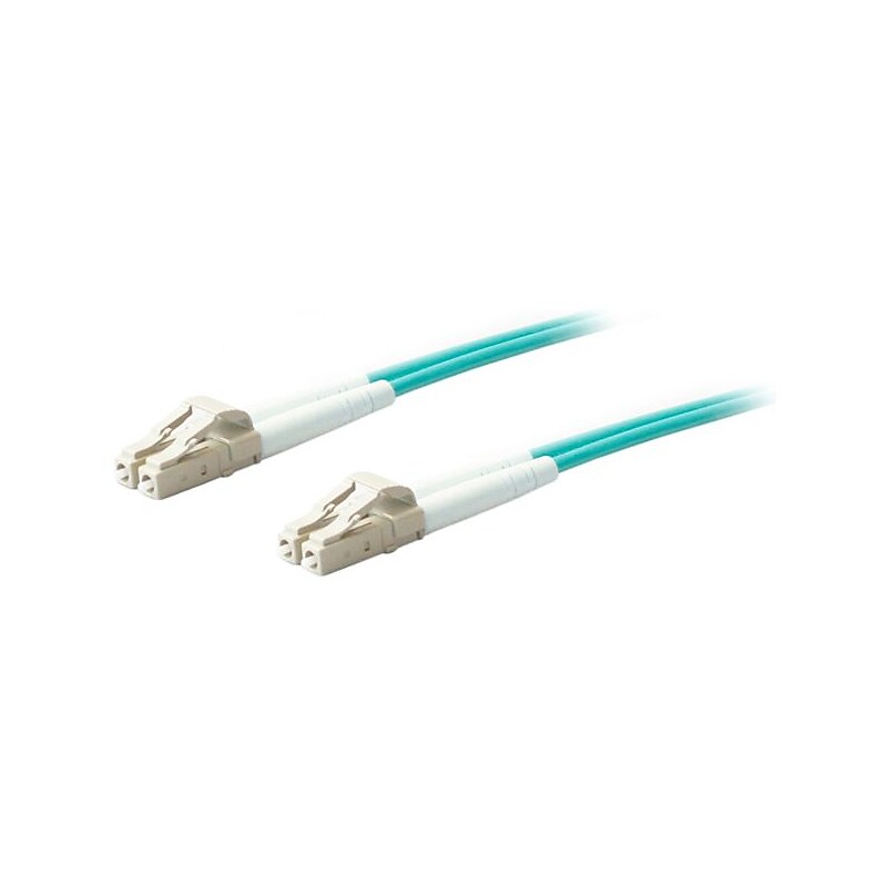 AddOn 49.21' Laser-Optimized Multi-Mode Fiber (LOMM) Duplex LC/LC Patch Cable, Aqua image 1