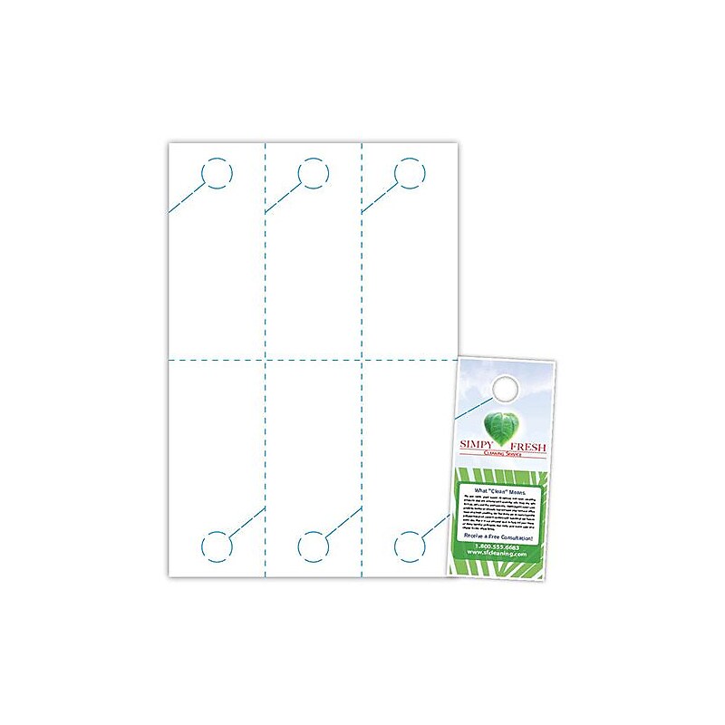 Blanks/USA® 4" x 9" 215 GSM Digital Gloss Cover Door Hangers, White, 600/Pack image 1
