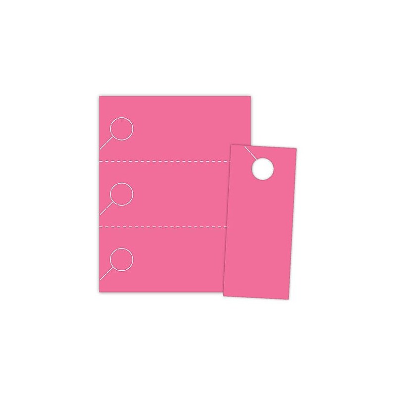 Blanks/USA® 3.67" x 8 1/2" 174 GSM Digital Cover Door Hangers, Pink, 1000/Pack image 1