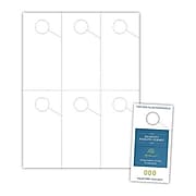 Blanks/USA® 2 3/4" x 5 1/2" Digital Polyester Parking Pass Hangers, White, 300/Pack