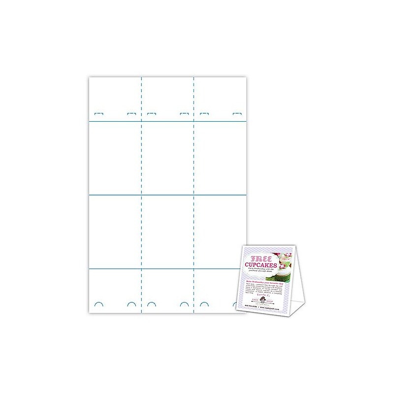 Blanks/USA® 6" x 2 7/8" x 5 5/8" 80 lbs. Smooth Cover Table Tent, White, 150/Pack image 1