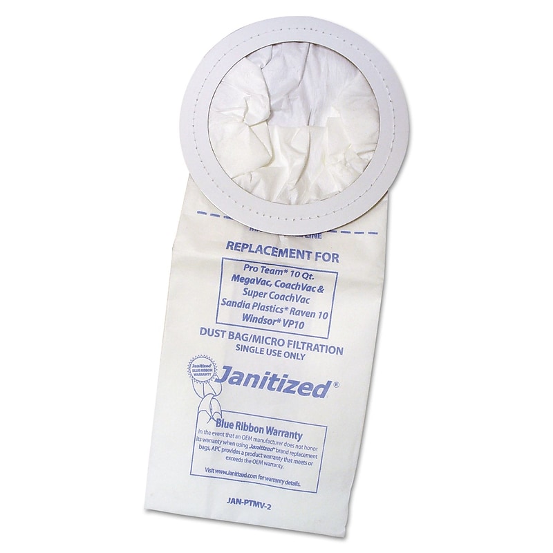 Janitized Vacuum Bags, Blue, 100/Carton (JAN-PTMV-2) image 1