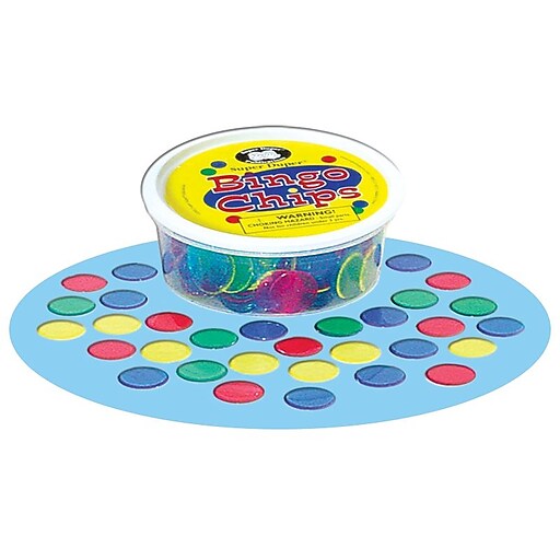 Super Duper Extra Tub of Bingo Chips, 3/4" Chips, Multicolored, 225/Pack (BGC225) Staples