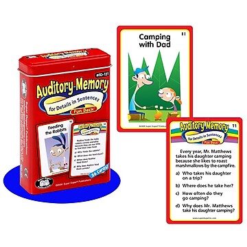 Auditory  Memory for Rhyming Words in Sentences Flash Cards Super Duper Speech 