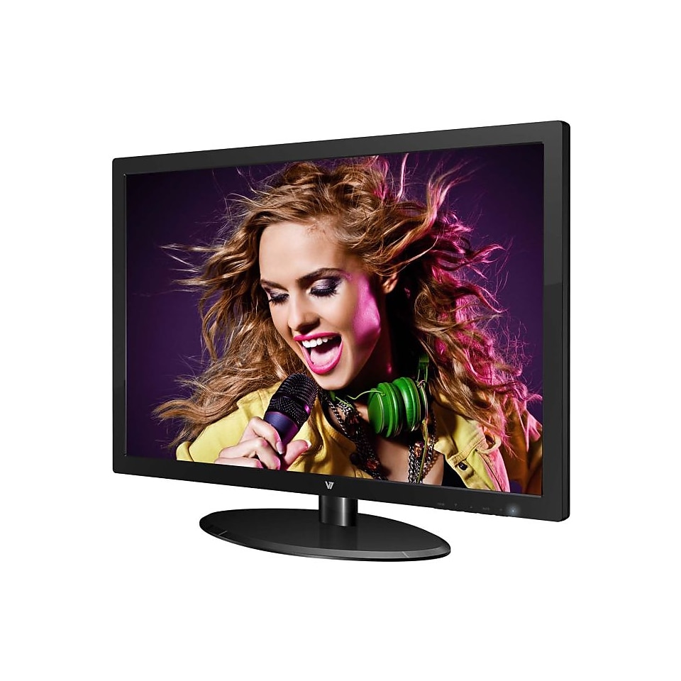 V7 LED236W3R 8N 24 Full HD LED LCD Widescreen Monitor, Glossy Black