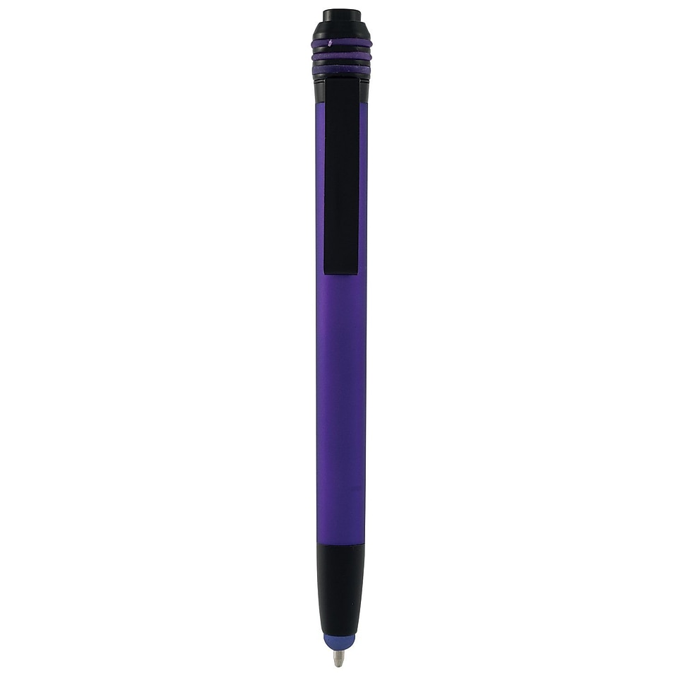 Monteverde S 104 Click Action One Touch Ballpoint Pen With Front Stylus, 2/Pack, Purple