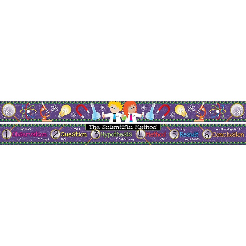 Barker Creek Double-Sided Border with Scientific Method, 35" x 3", Science, 12/Pack (LL983) image 1