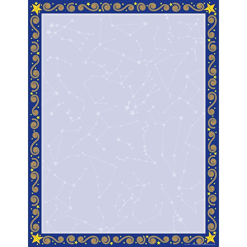 Barker Creek Reach For The Stars Computer Paper, 8.5" x 11", 60 lbs., Blue/Gold, 50 Sheets/Pack (LL738) image 1