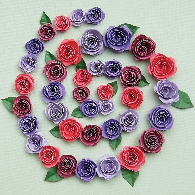 Quilled Creations Spiral Roses Quilling Kit, Burgundy/Red/Purple image 1