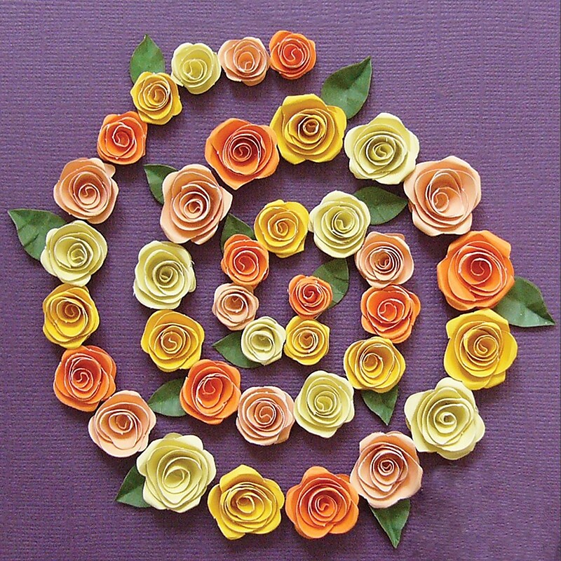 Quilled Creations Spiral Roses Quilling Kit, Orange/Peach/Yellow image 1
