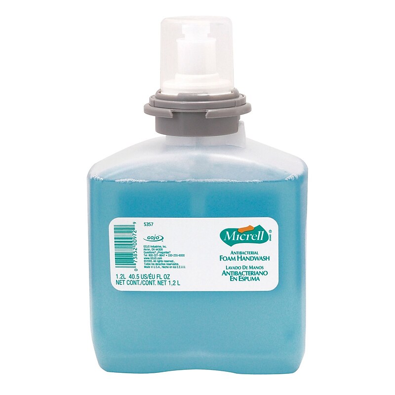 Micrell Antibacterial Foaming Hand Soap Refill for TFX Dispenser, Floral Scent, 1200 ml, 2/Carton (5357-02) image 1